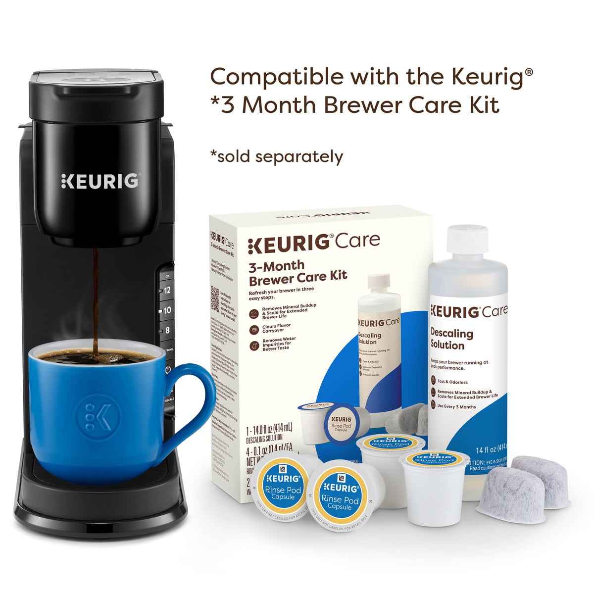 Single Serve K-Cup Pod Coffee Maker, 3 Brew Sizes, Black A3654