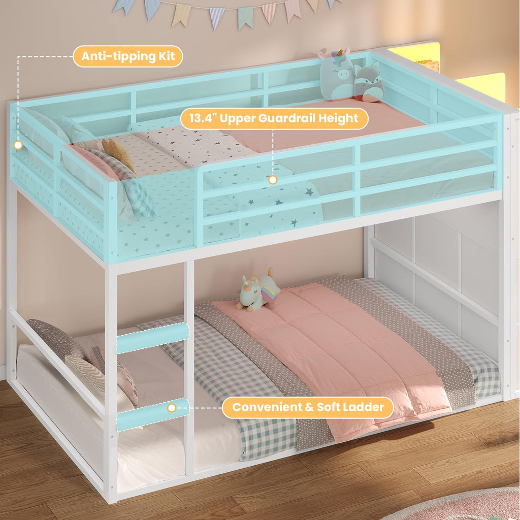 Twin Over Twin Bunk Bed with 6 Storage Drawers C8128