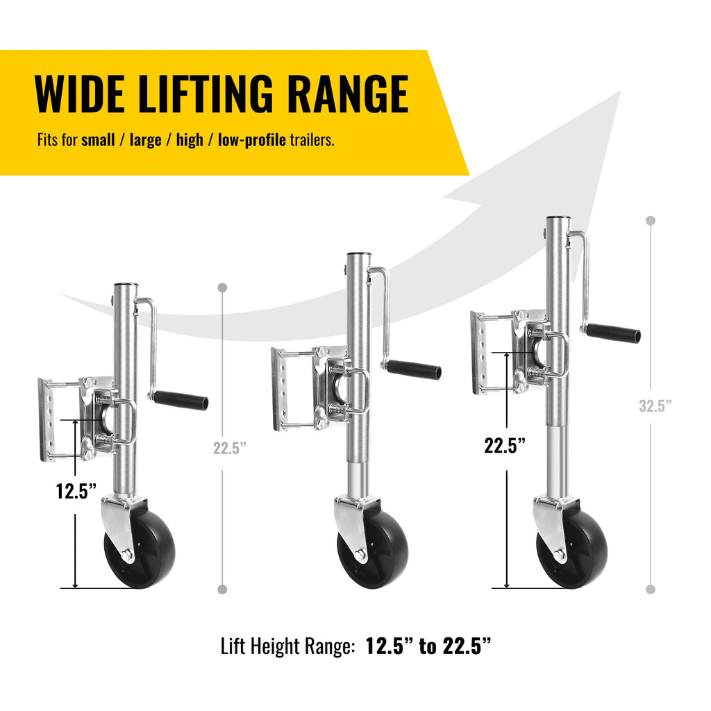 10" 1,000 lb Capacity Trailer Jack with Wheel C746