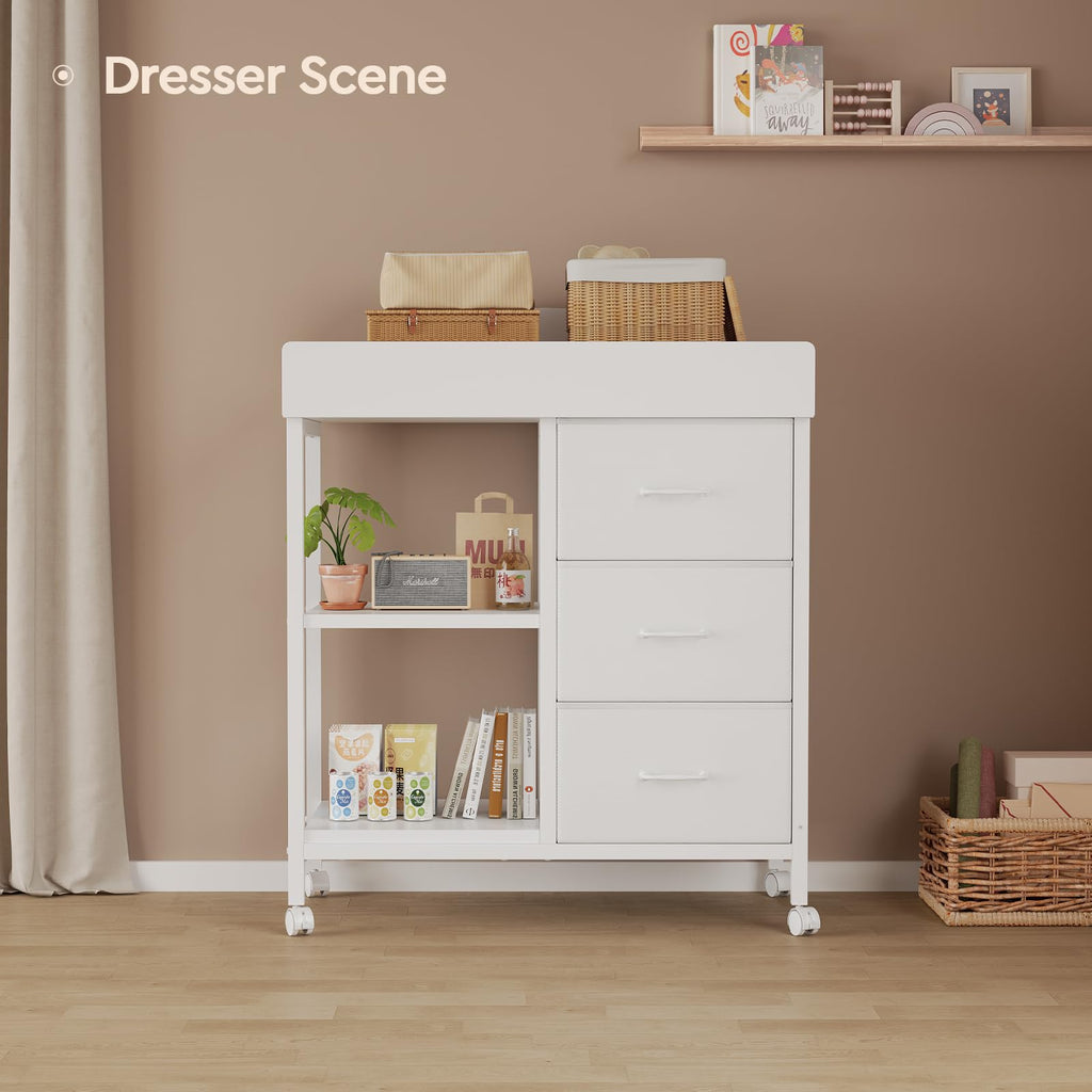 White 3 Drawer 2 Shelf Changing Table E41872