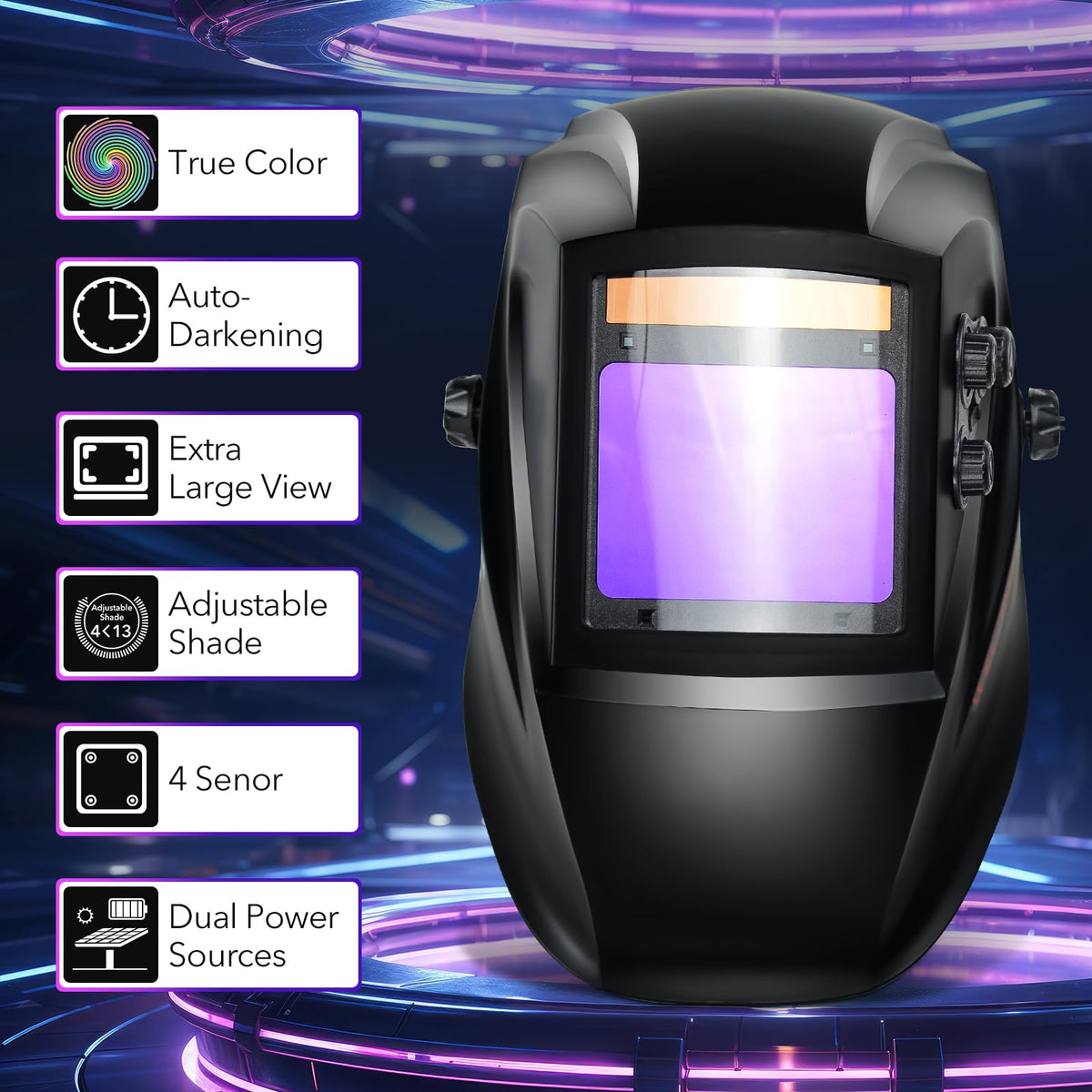 Auto Darkening Solar Powered Welding Helmet Z87145