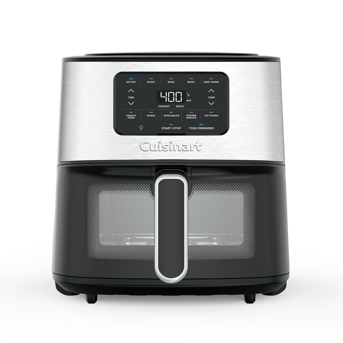 6-Quart Air Fryer with 5 Cooking Functions, Stainless Steel & Black T72029