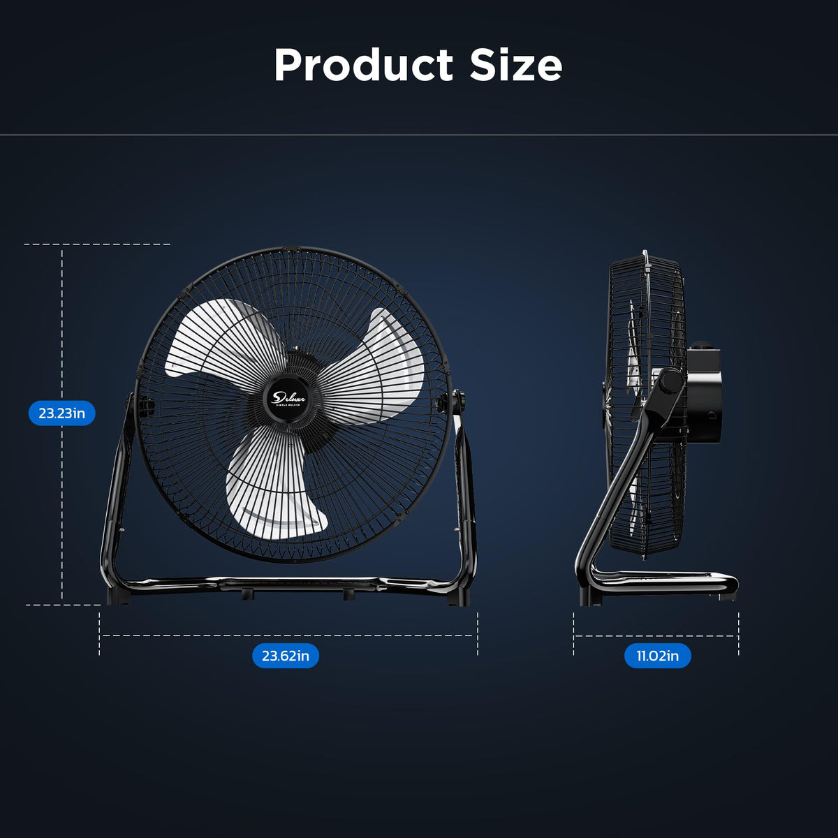20-Inch 3-Speed High Velocity Industrial Floor Fan K1995