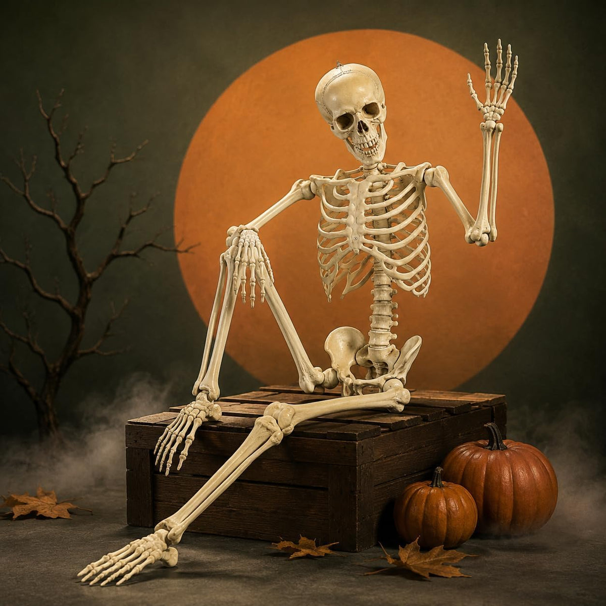Life Size Posable Skeleton Prop Decoration W74817