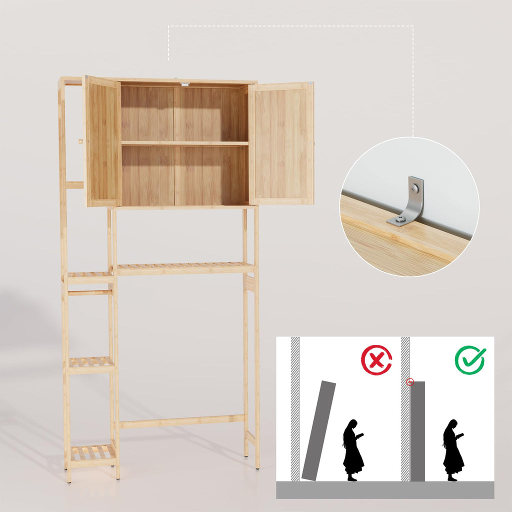 Bamboo Over-the-Toilet Storage Cabinet with Shelves V5104