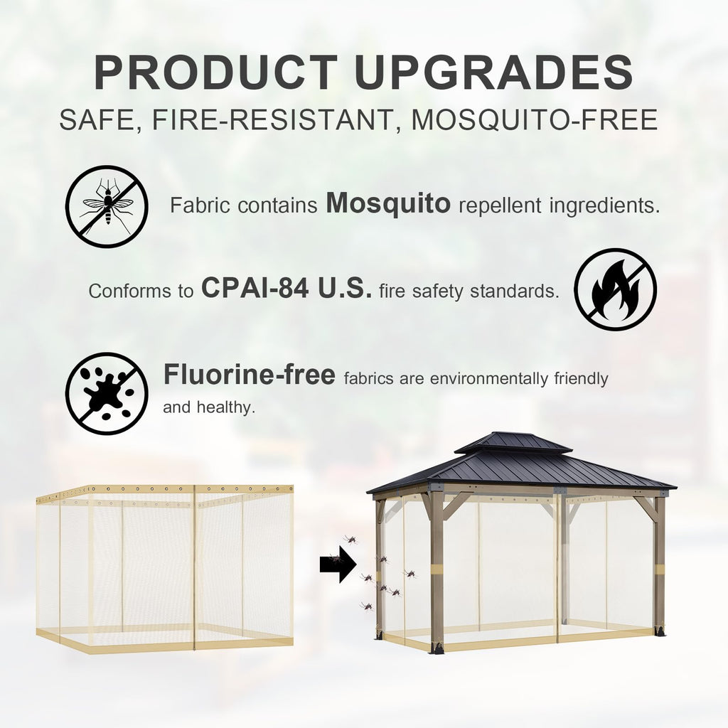 12'x14' Mosquito Netting Screen for Gazebo H799