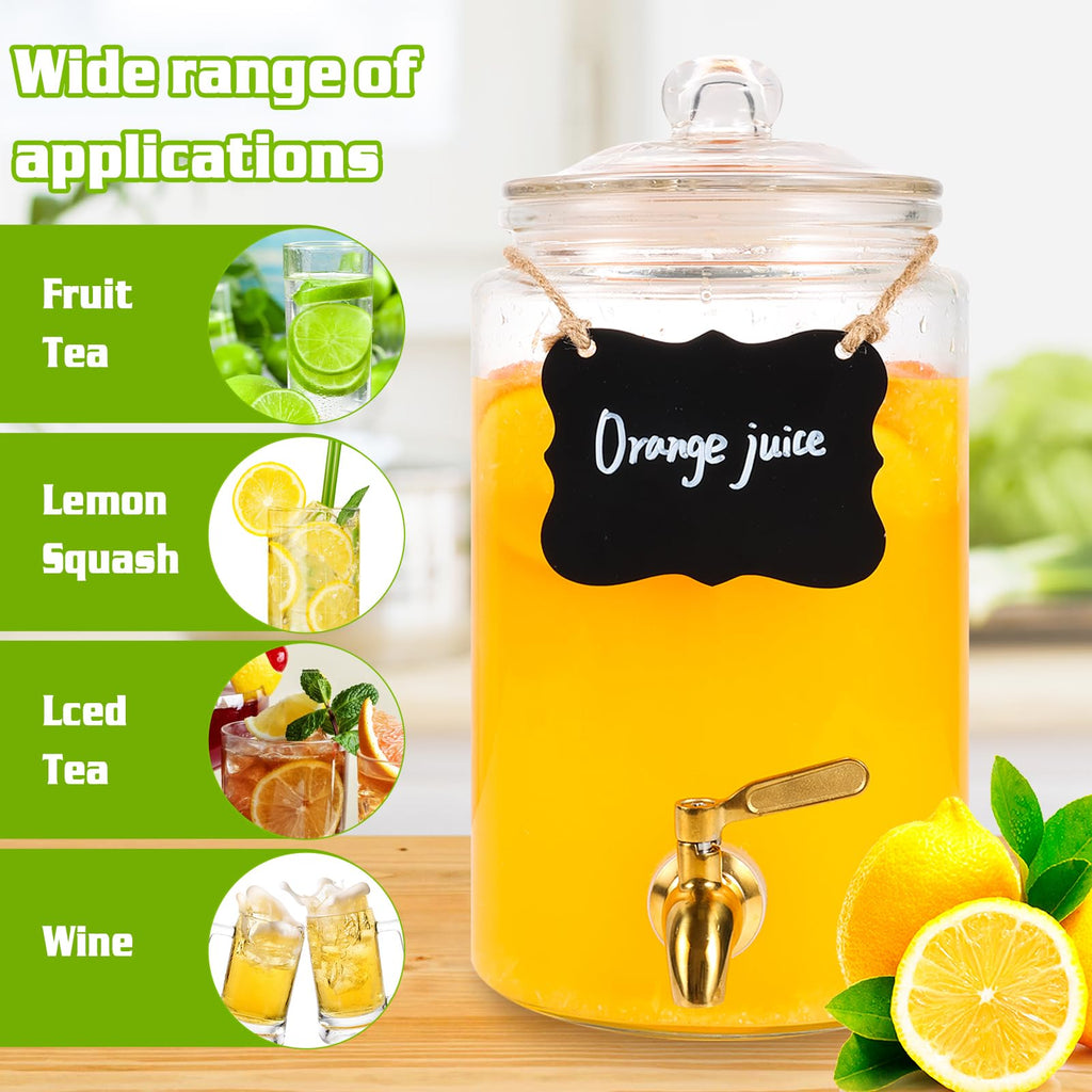 1 Gallon Glass Drink Dispenser with Stainless Steel Spigot H4502