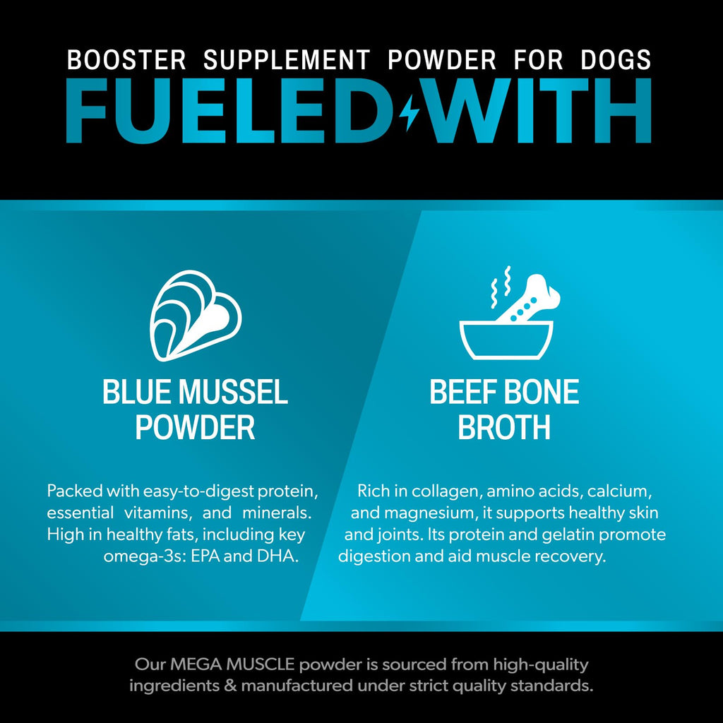 Dog Muscle Support Powder Blue Mussel Bone Broth Food Topper 3.2 oz B245