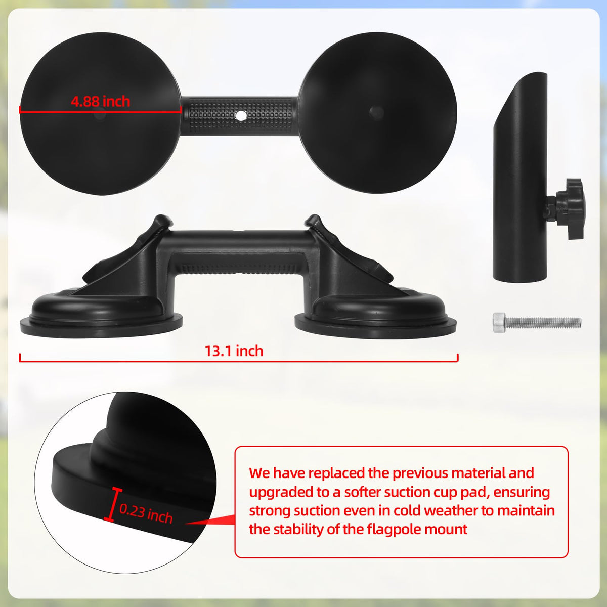 Suction Cup Flag Pole Mount U73732