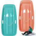 2 Pcs Plastic Snow Sled with Pull Rope and Handles Q724324