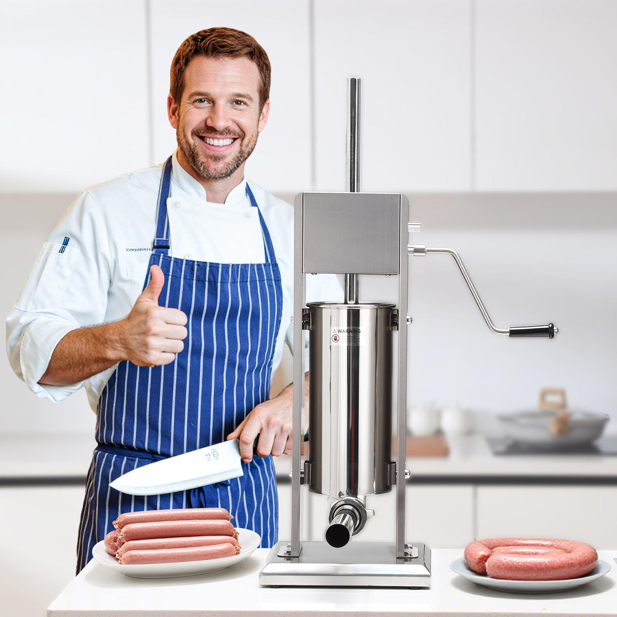 7L Stainless Steel Manual Sausage Stuffer B12813