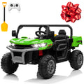 24V 4WD Ride on Truck Car with Dump Bed, 2 Seaters, Remote Control, Green N6479