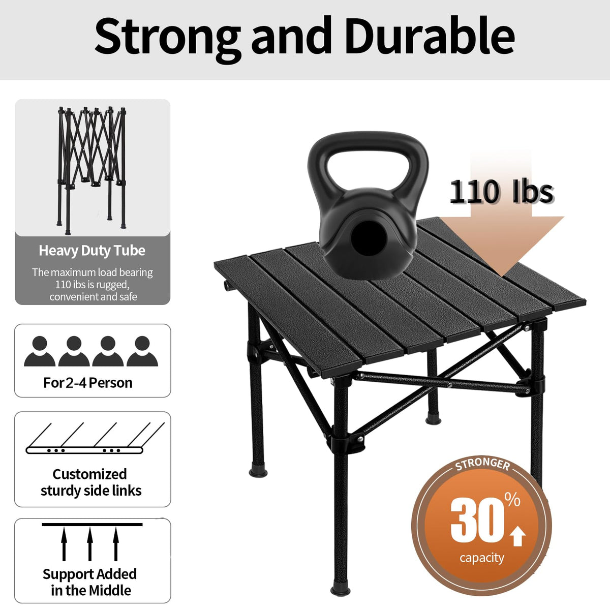 Lightweight Compact Aluminum Camping Table with Carry Bag T413137