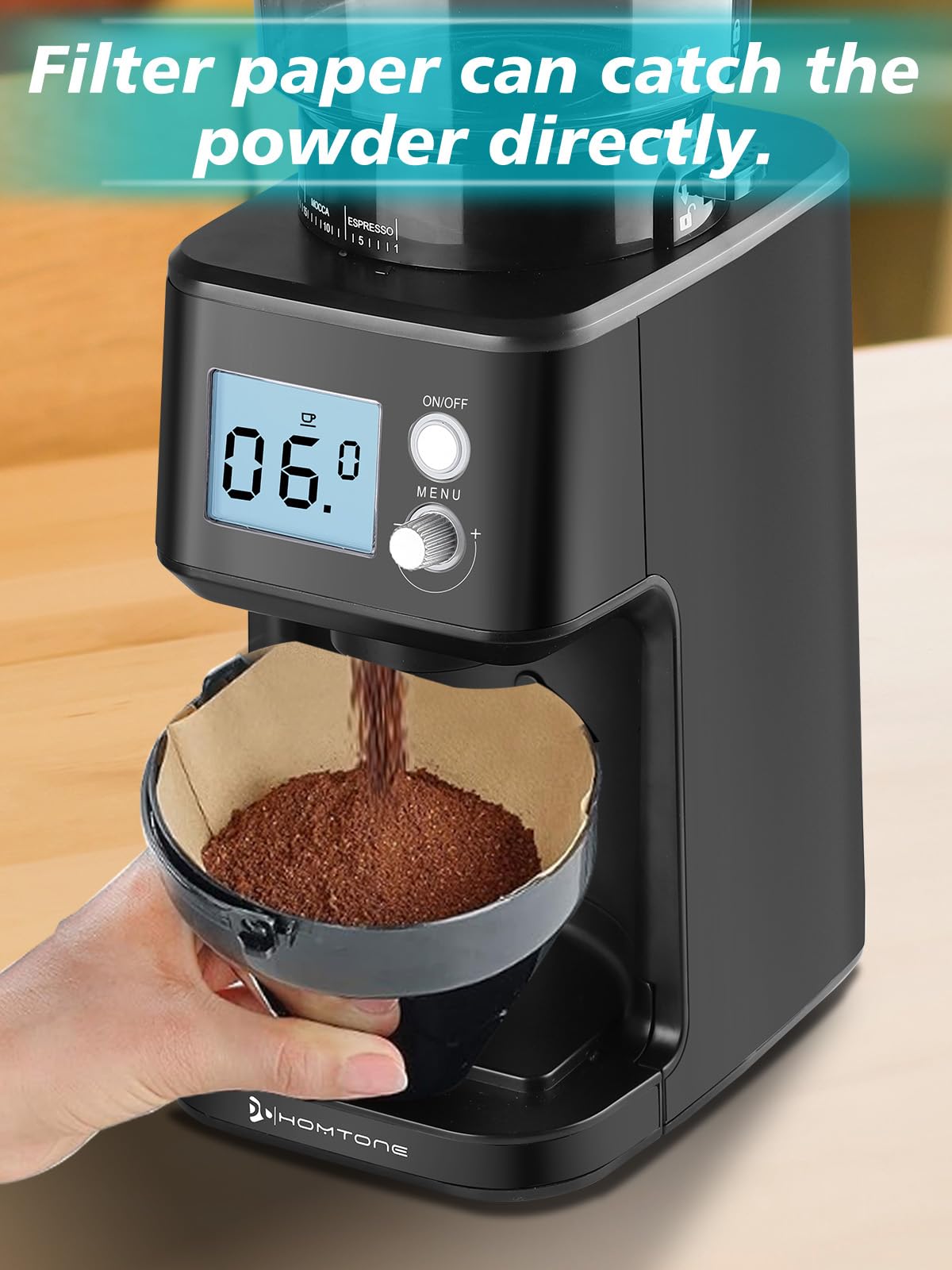 Conical Burr Espresso Coffee Grinder, 51 Settings, Stainless Steel M44856