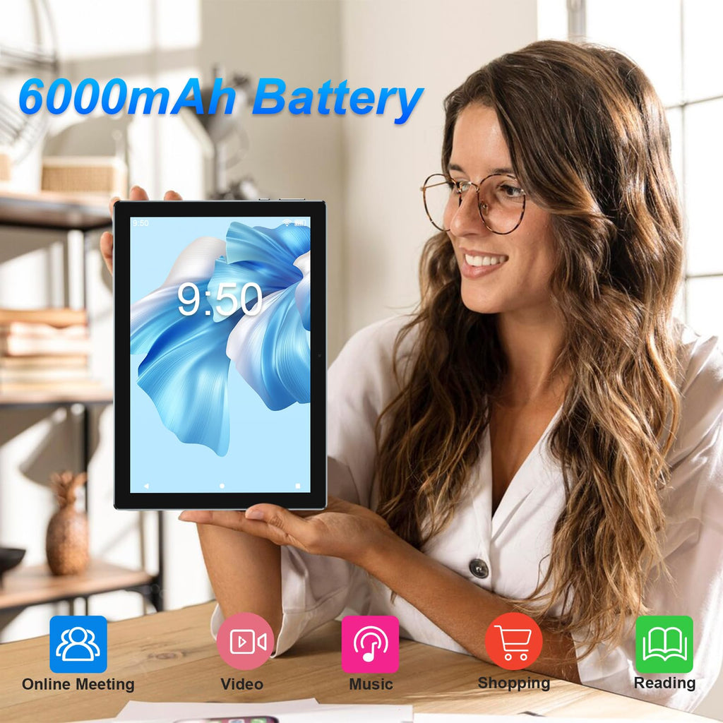 Android 15 Tablet 10 Inch 18GB RAM 128GB ROM Black Q283738