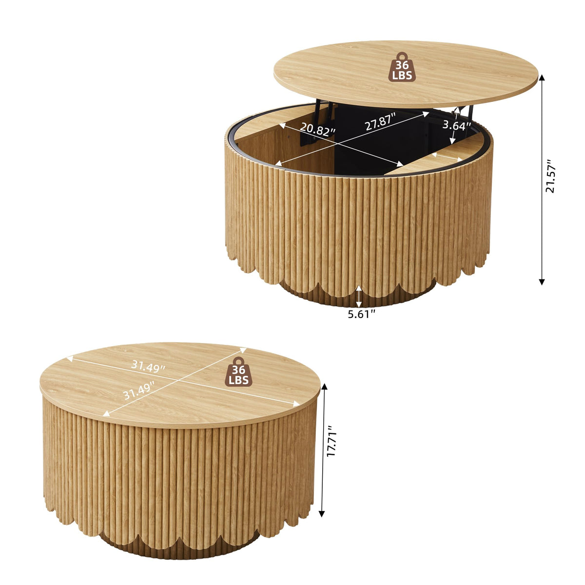Lift Top Coffee Table with Storage X254