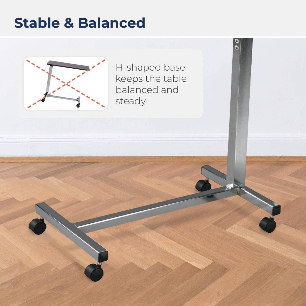 Non Tilt Top Overbed Table with Wheels R286