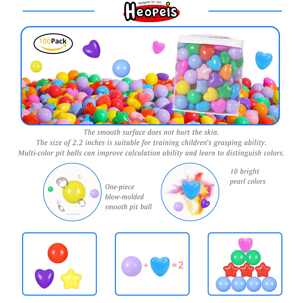 Pack of 100 200 500 BPA Free Non-Toxic Crush Proof Play Balls O485