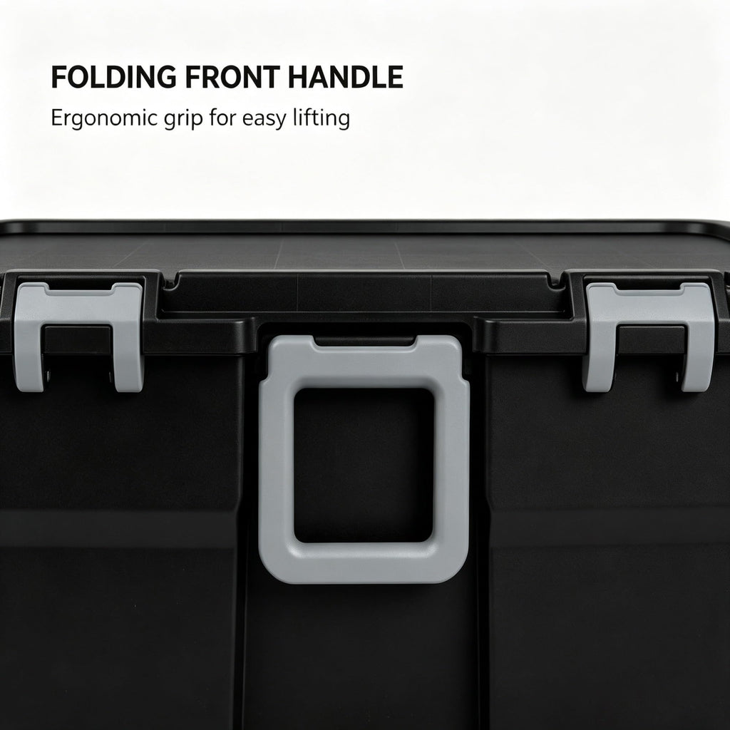 Black 2 Pack 22 Gallon Wheeled Plastic Storage Trunk V94001