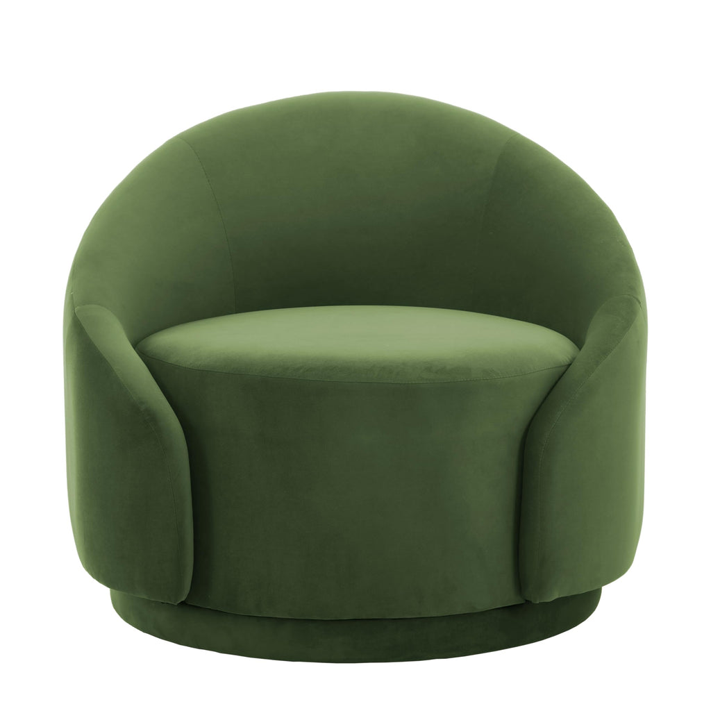 Green Velvet Swivel Barrel Chair Set of 2 B535996