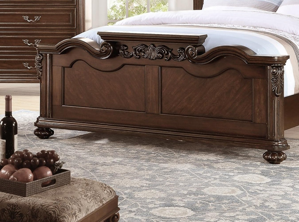 King Size Faux Leather Tufted Headboard Bed C866