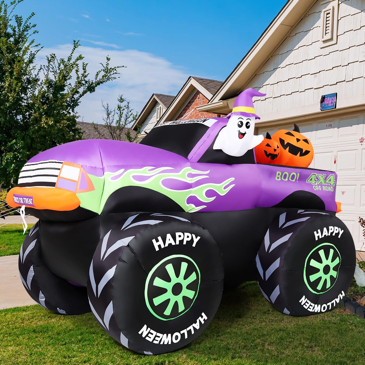 8 FT Halloween Inflatable Monster Truck with Built-in LEDs J882