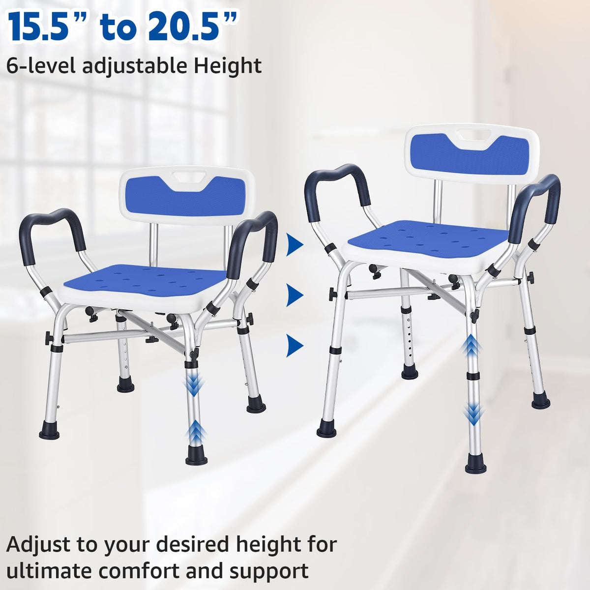 Blue Adjustable Shower Chair X9435