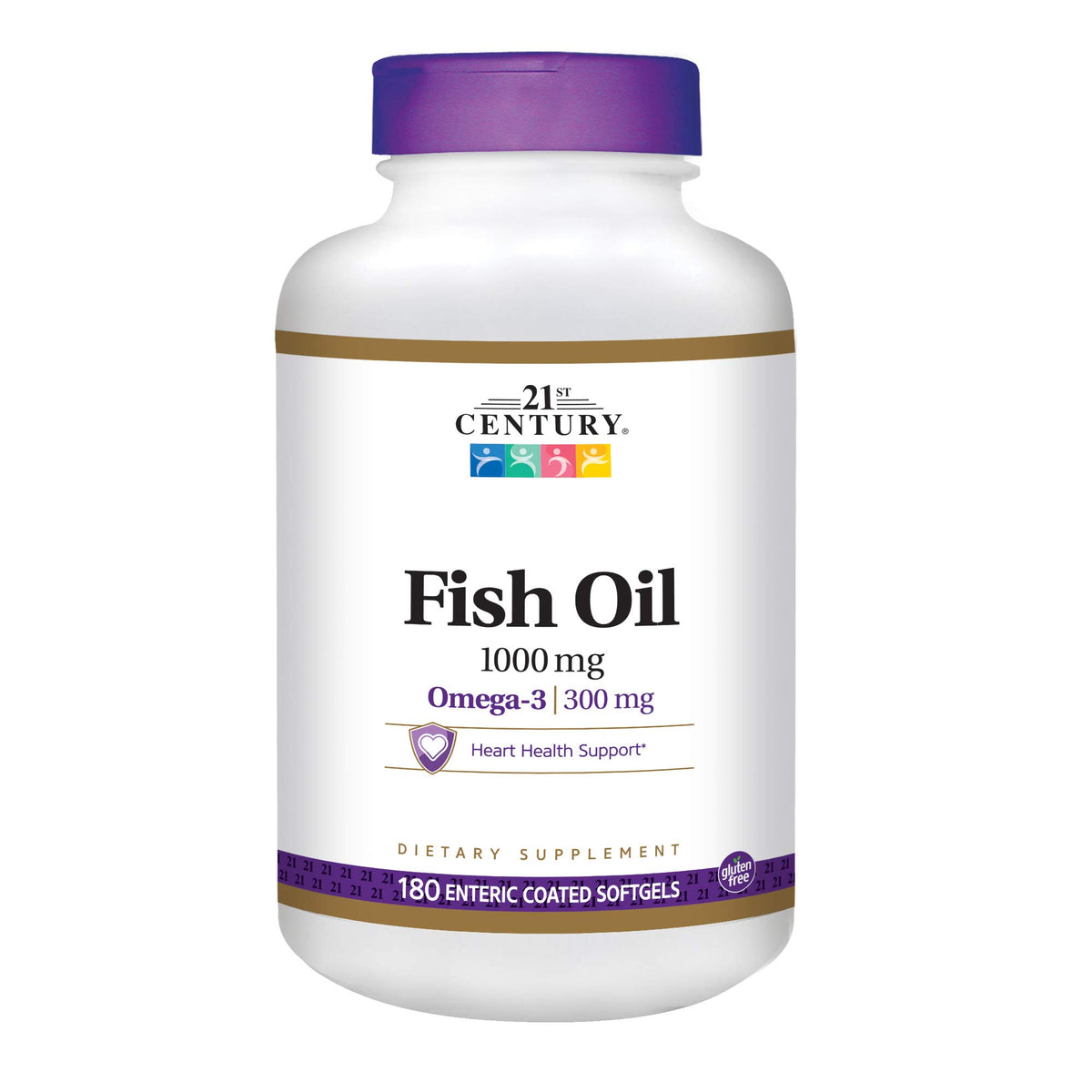 Fish Oil 1000 mg Enteric Coated Softgels 180-Count Pack of 2 S73753