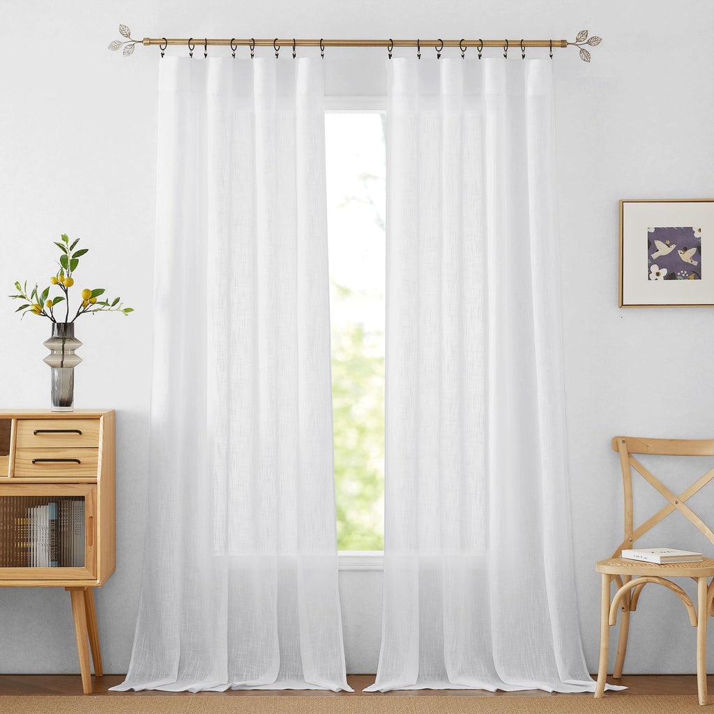 White Sheer Curtains 90 inches Long F4676