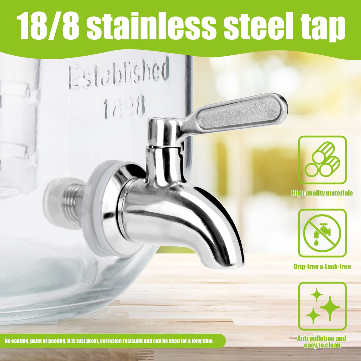1 Gallon Glass Drink Dispenser with Stand and Spigot R962195