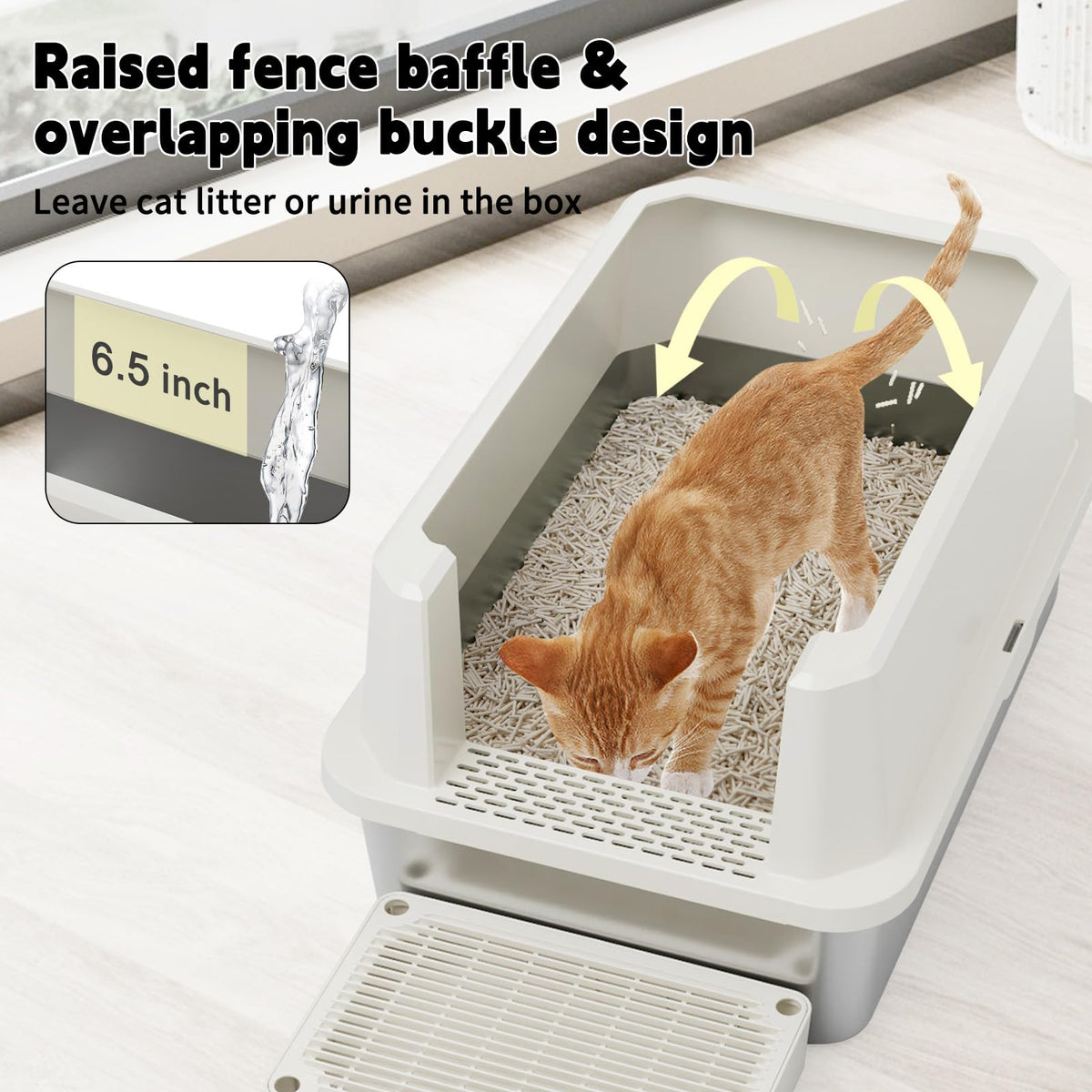 Stainless Semi-Closed Litter Box A129
