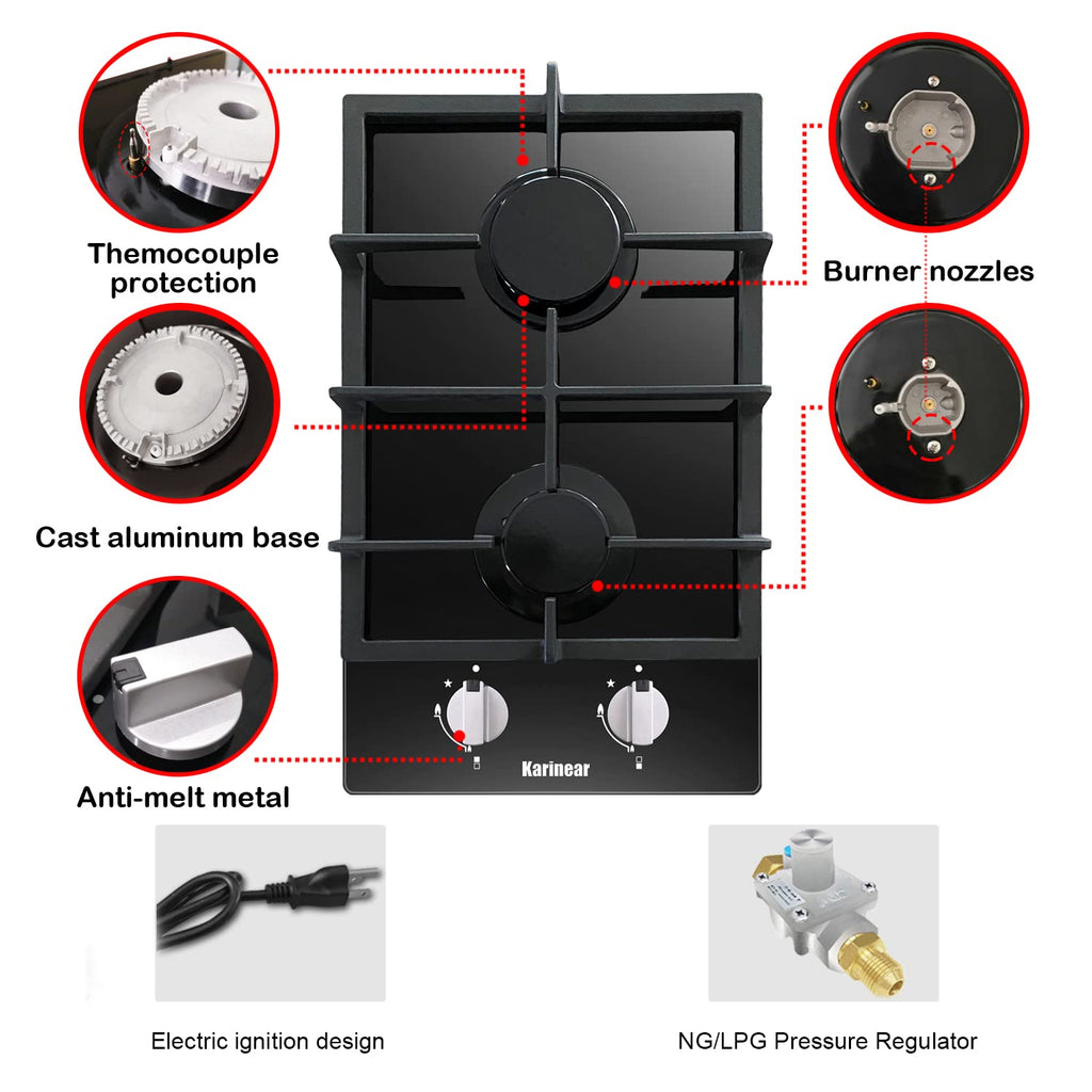 2 Burner Propane Gas Cooktop W374142