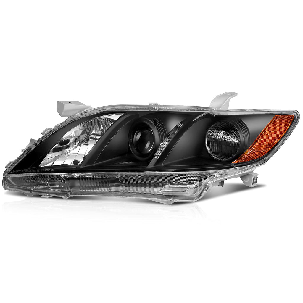 Black Housing Amber Reflector Clear Lens Headlight Assembly Pair S473764