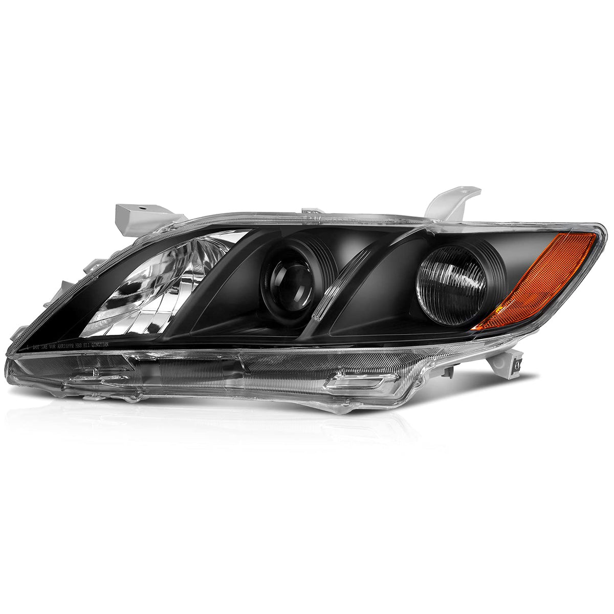 Black Housing Amber Reflector Clear Lens Headlight Assembly Pair S473764