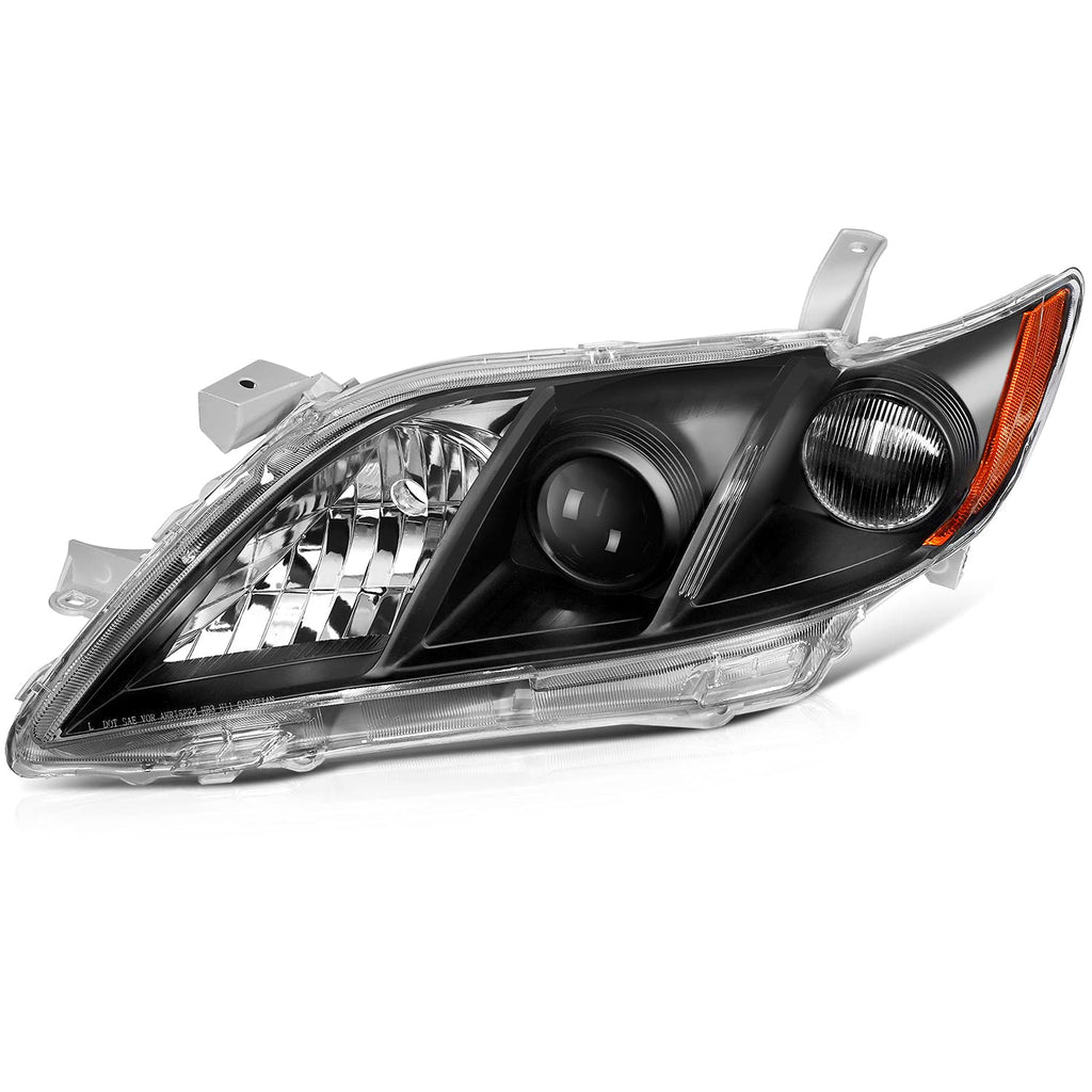 Black Housing Amber Reflector Clear Lens Headlight Assembly Pair S473764