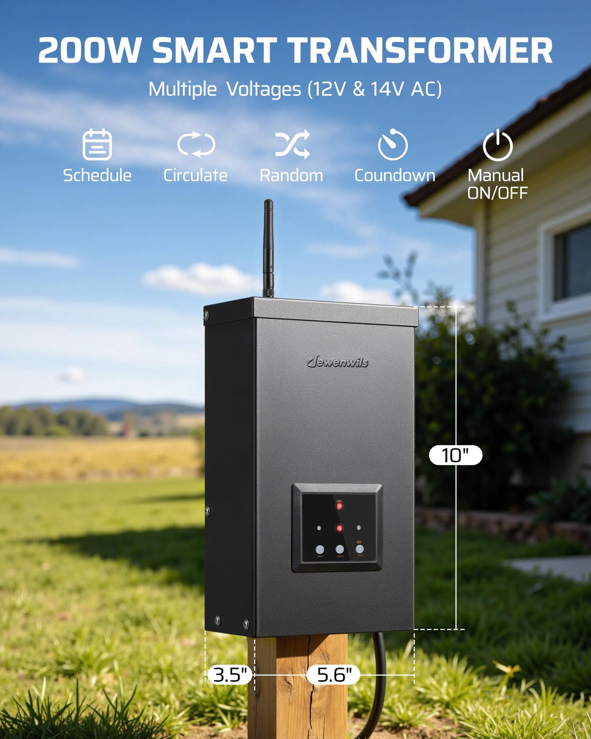 200W Low Voltage Landscape Transformer with Timer U68412