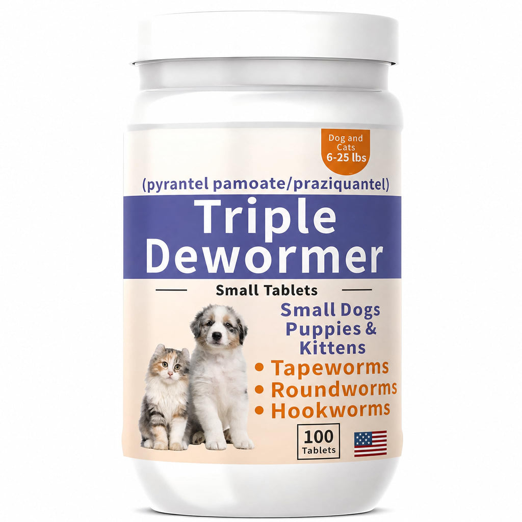 3-Way Dewormer for Small Dogs, Puppies & Kittens, 100 Tablets Q5728