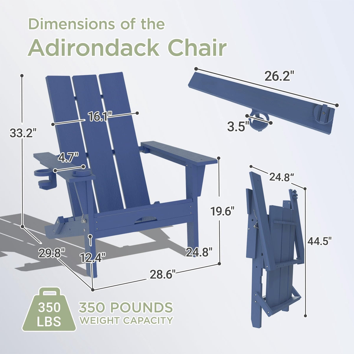 Folding Adirondack Chair with Cup Holder Q272