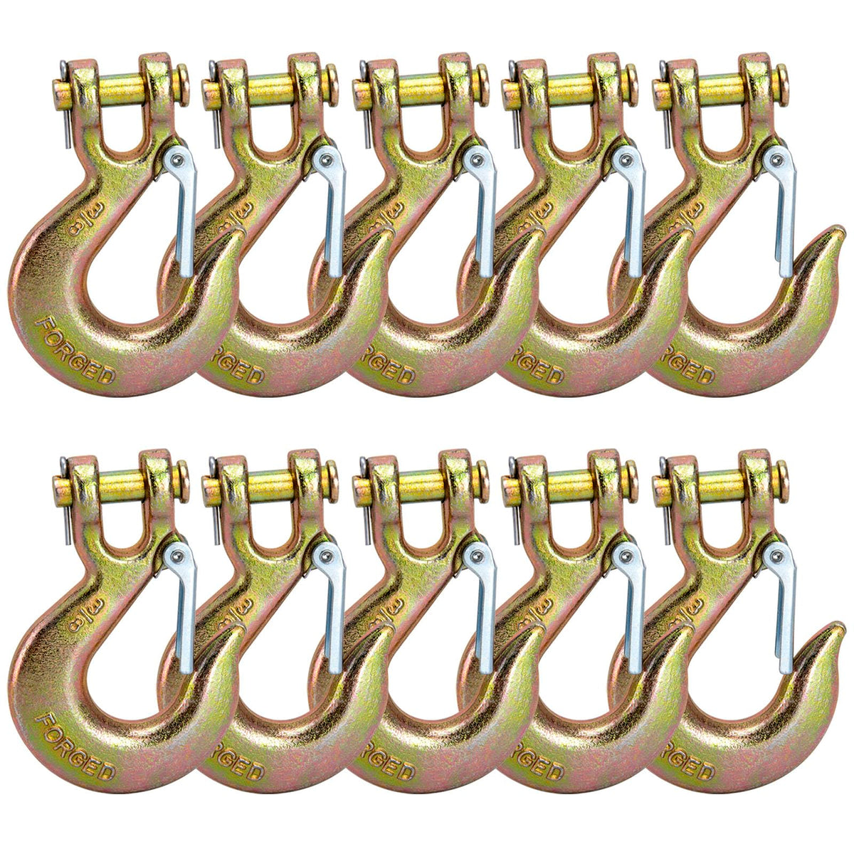 3/8 Chain Hooks with Safety Latch, 10 Pack A26501
