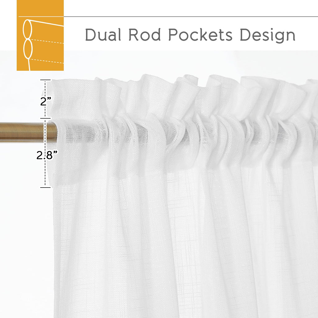 White Sheer Curtains 90 inches Long F4676