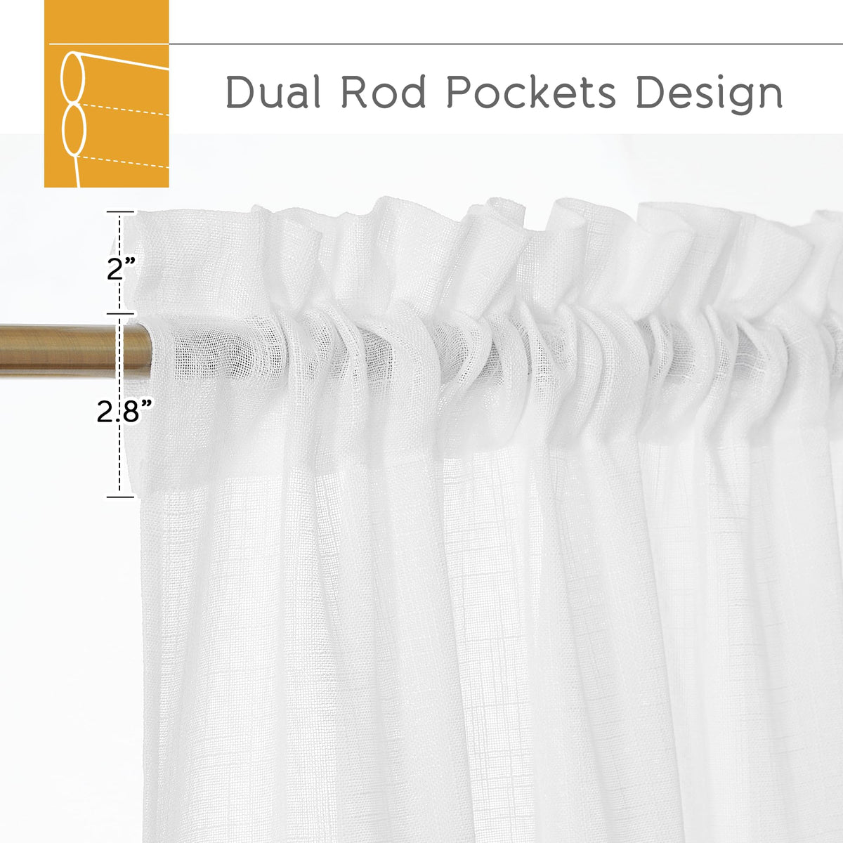 White Sheer Curtains 90 inches Long F4676