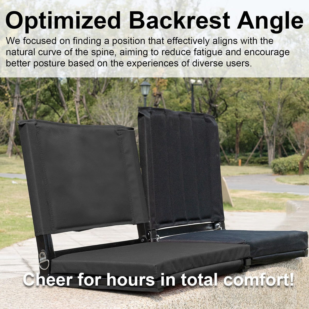 Folding Bleacher Seat with Back Support and Cushion V43365