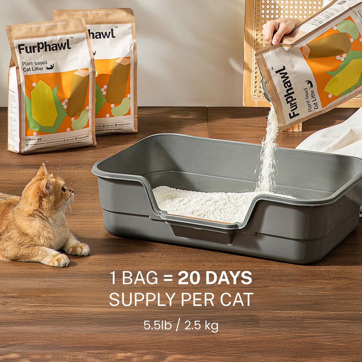 Cassava Plant-Based Clumping Cat Litter 11 lb 2 Bags I7467
