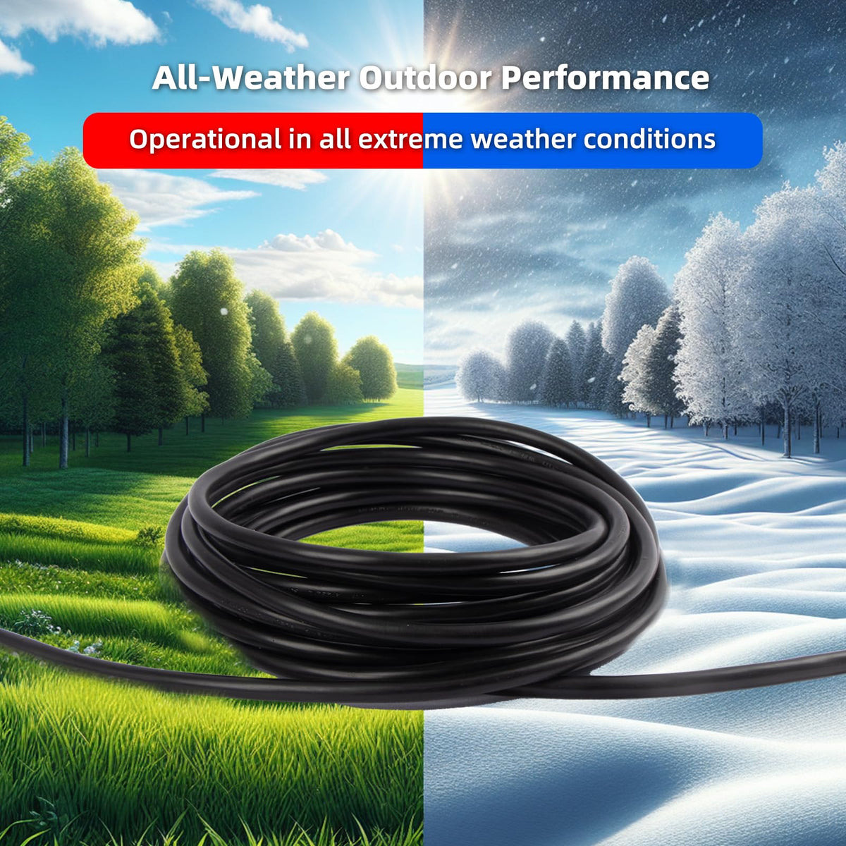 100 FT Waterproof Black 16 AWG Extension Cord Q3131