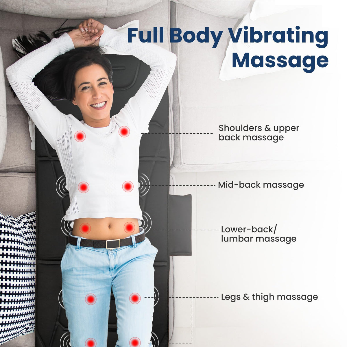 Full Body Massage Mat with Heat & Shiatsu Neck Massager B431