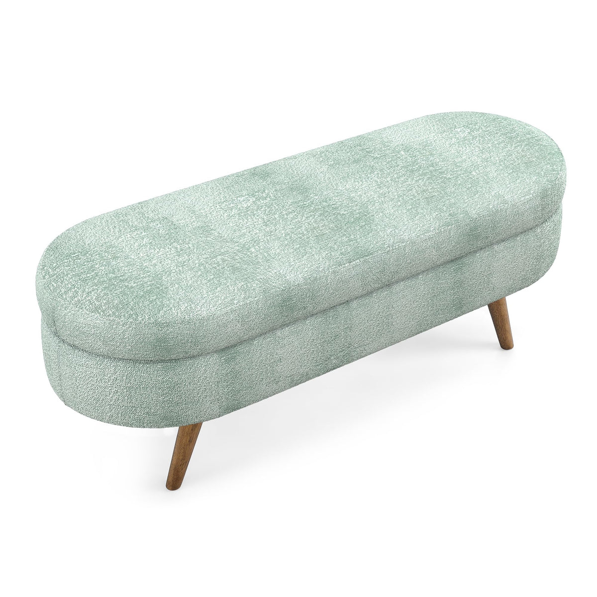 Oval Storage Bench with Rubber Wood Legs I872