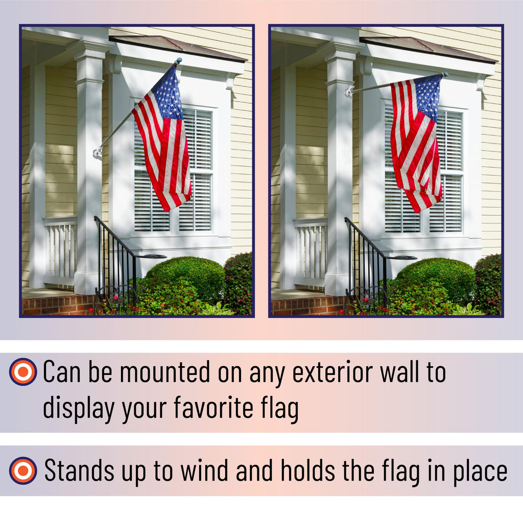 White Adjustable Flag Pole Holder 2 Pack D301