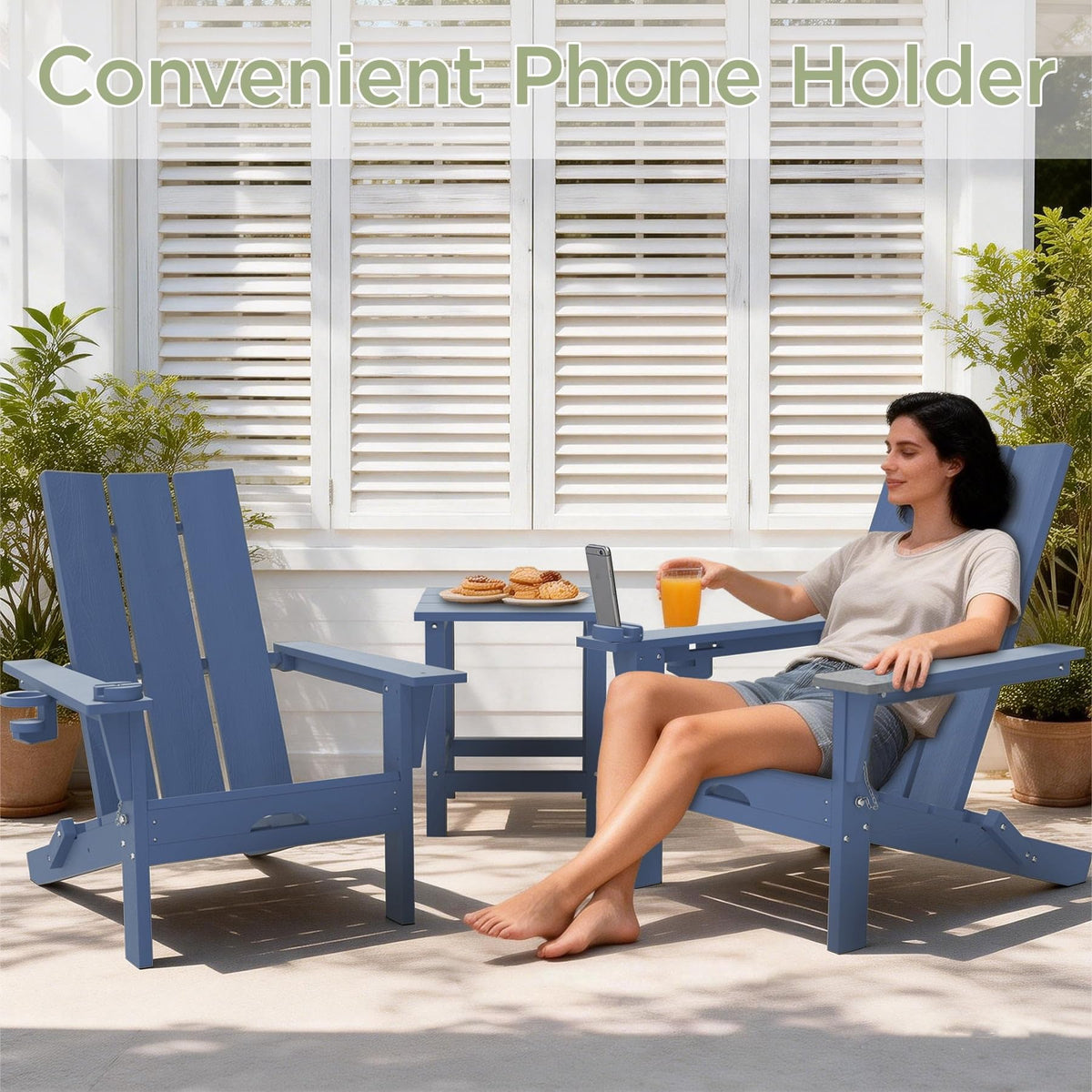 Folding Adirondack Chair with Cup Holder Q272