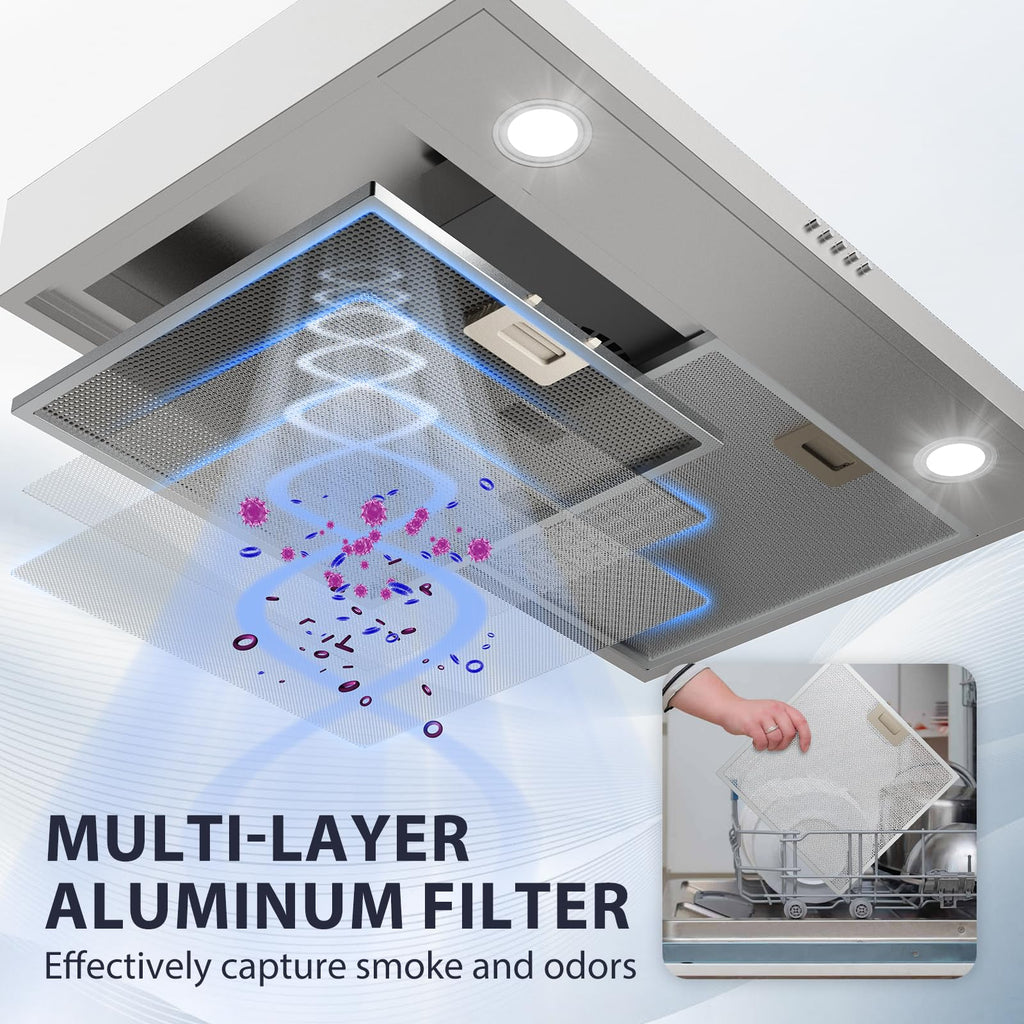 30 Inch Ducted/Ductless Convertible Stainless Steel Range Hood U36985