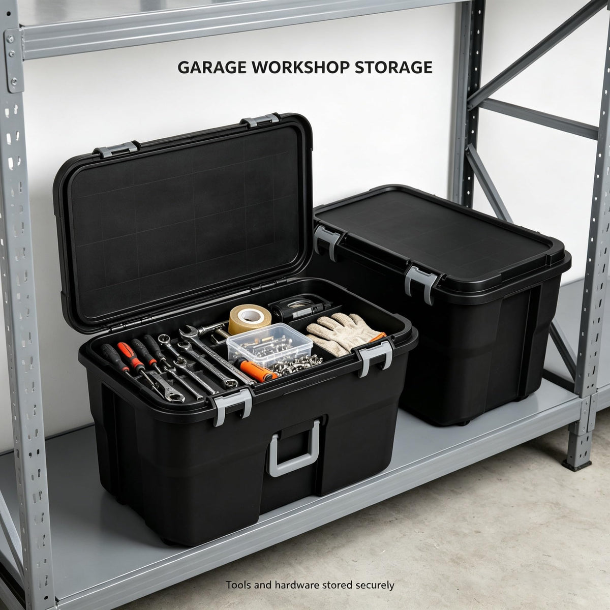 Black 2 Pack 22 Gallon Wheeled Plastic Storage Trunk V94001